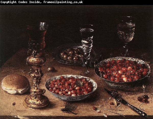 BEERT, Osias Still-Life with Cherries and Strawberries in China Bowls